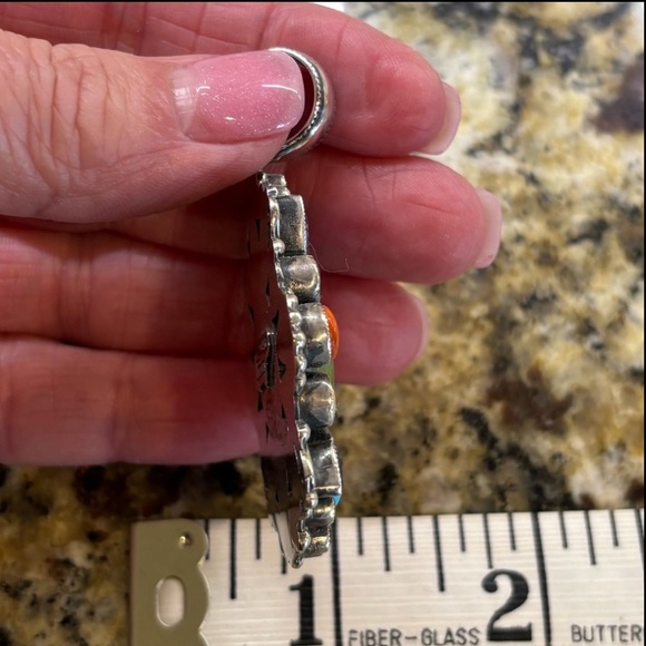 Leo Feeney, sterling silver pendant w/multi colored stones - Picture 6 of 7